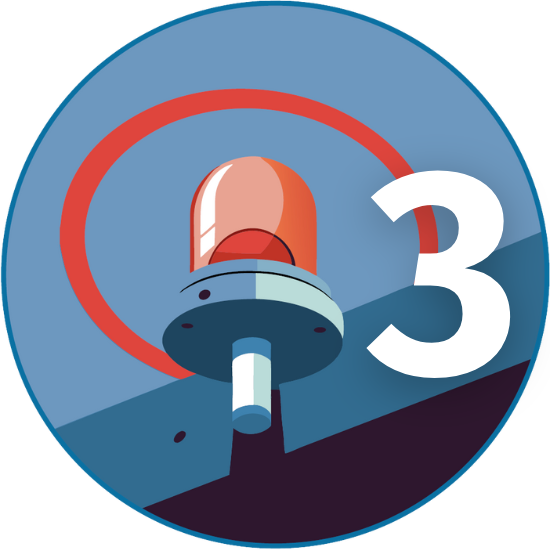 Illustration: Eine rote Warnblickleuchte leuchtet