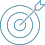 Icon aus blauer Dartscheiben mit blauem Pfeil