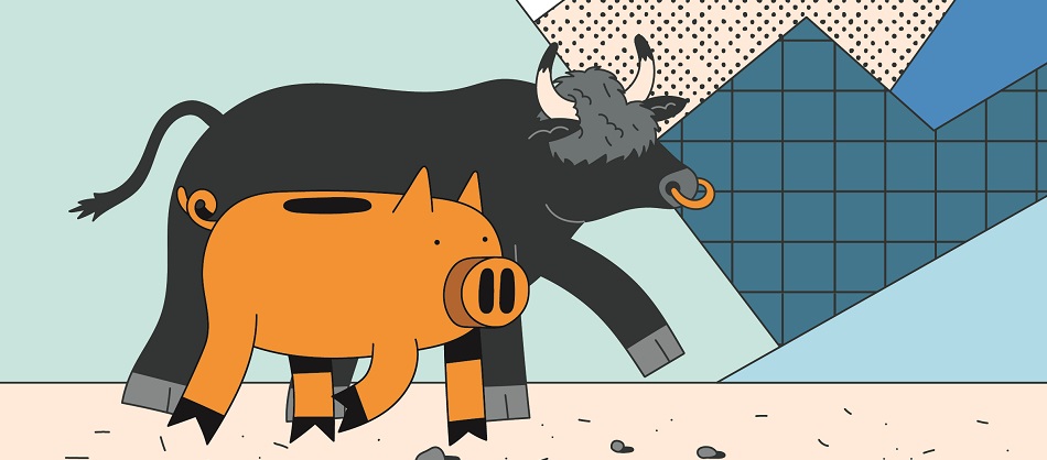 Sparschwein und Börsen-Bulle kommen sich näher